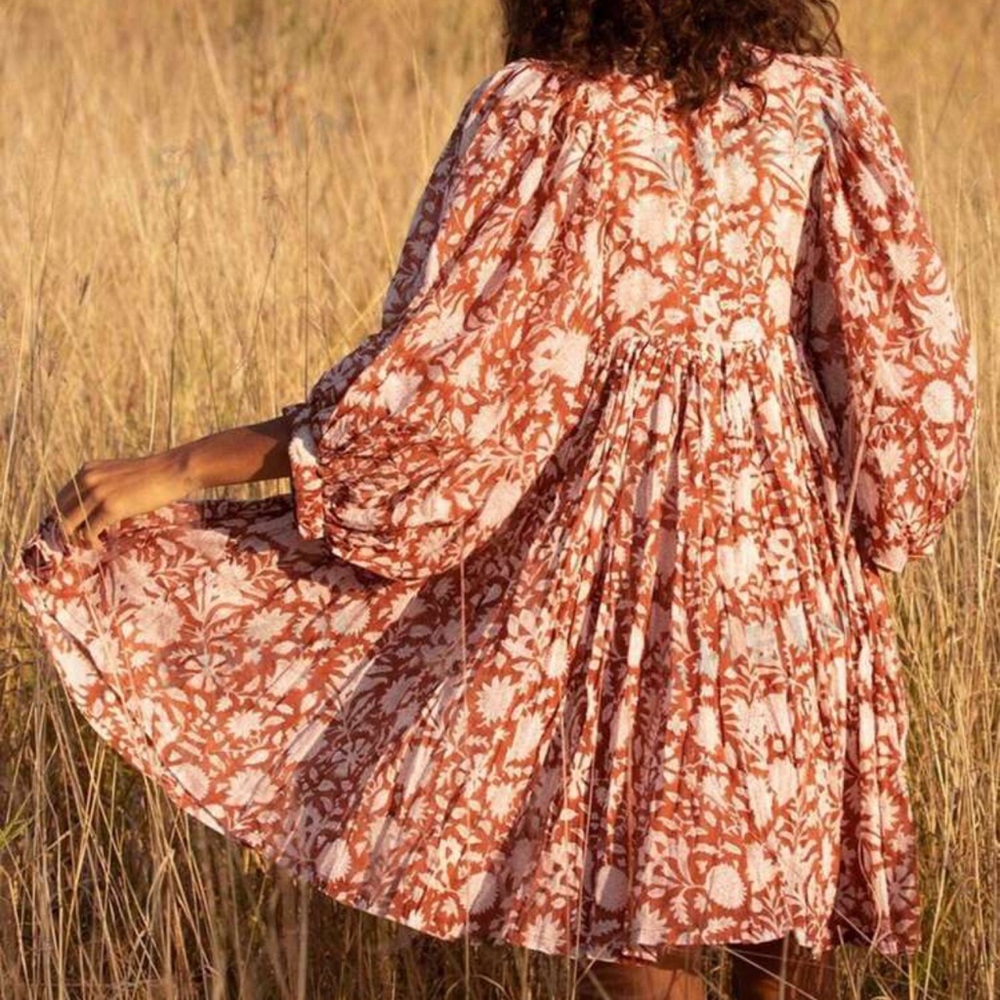 💋Sadio - NWT - Kaya Boho Mini Dress (Burnt Orange)